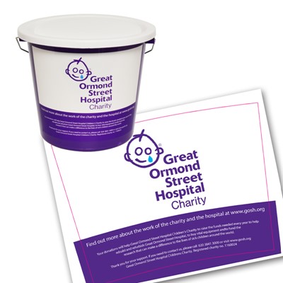 Collection Bucket Printed Label Curved