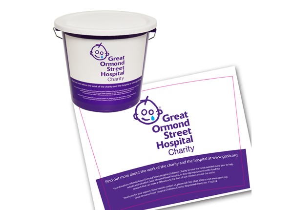 Collection Bucket Printed Label Curved